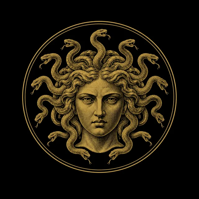 Athena’nın Aegis’i: altın gravür amblem
